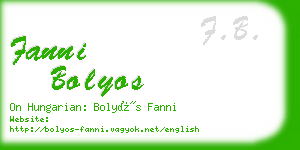 fanni bolyos business card